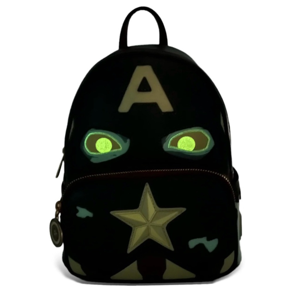 NWT-MARVEL WHAT IF? ZOMBIE CAPTAIN AMERICA MINI BACKPACK. EYES GLOW IN T…